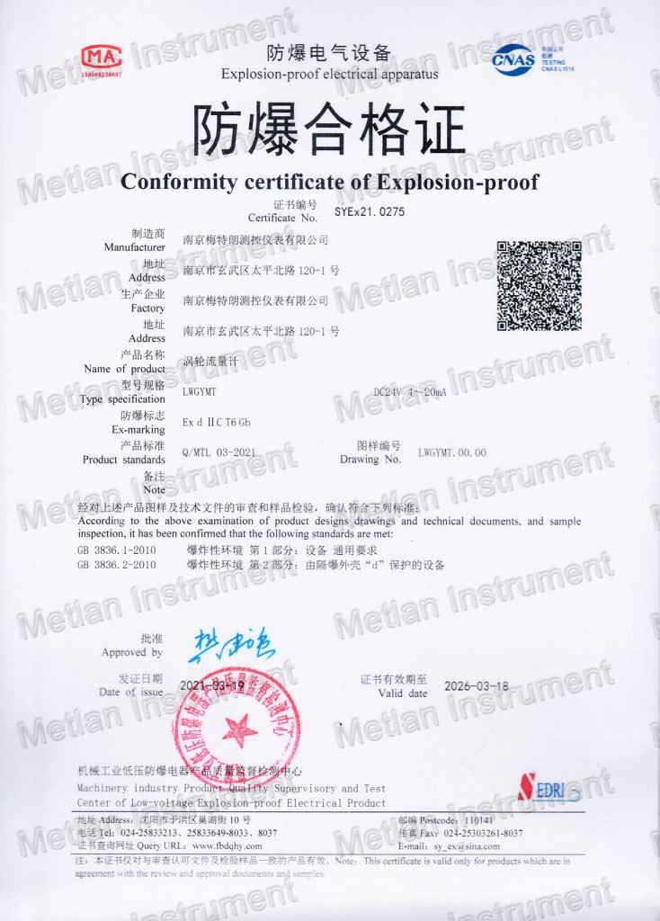 Explosion-proof Certificate
